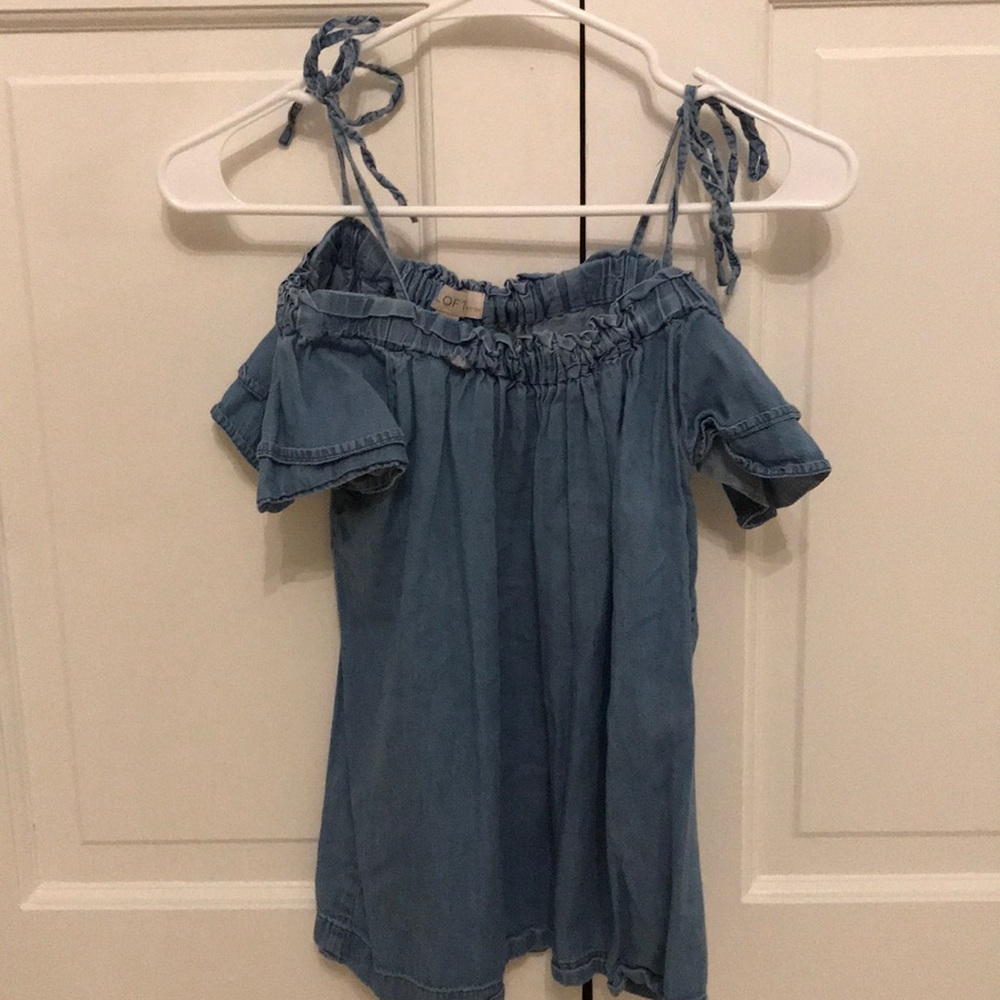 off the shoulder top with straps from loft petites